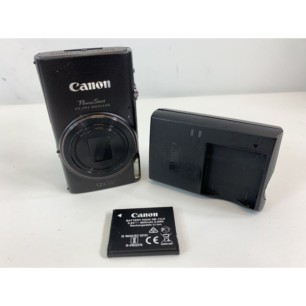 Canon PowerShot ELPH 360 HS WiFi 12x Optical Zoom Digital Camera, Black